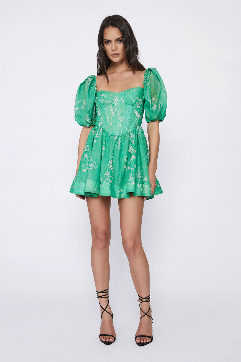 Kiah Corset Mini Dress in Vivid Gr | Bardot